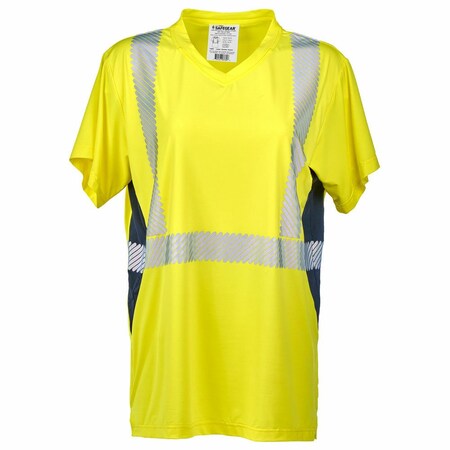 J. J. Keller & Associates Cooling High Visibility Short Sleeve T-Shirt for Women, Wicking, ANSI Class 2, 2XL, SAFEGEAR 73960