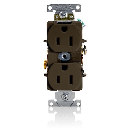 Leviton Duplex Receptacle Outlet, 15A, Brown, 125V 5262-S