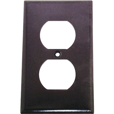 Arrow Hart Eaton Wiring Devices Receptacle Wallplate, 4-1/2 in L, 2-3/4 in W, 1 -Gang, Thermoset, Brown, High-Gloss 2132B-BOX