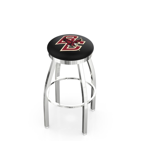 Holland Bar Stool Co 25" Chrome Boston College Swivel Bar Stool, Accent Ring L8C2C25BostnC
