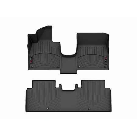 Weathertech Black, Front and Rear Floorliners  Over The Hump 441820-1-2