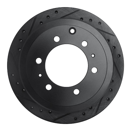 Dynamic Friction Co DFC Brake Rotor - Drilled and Slotted - Black 633-76117L