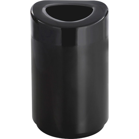 Safco 30 gal. Steel, Rigid Plastic Round Trash Can, Black 9920BL