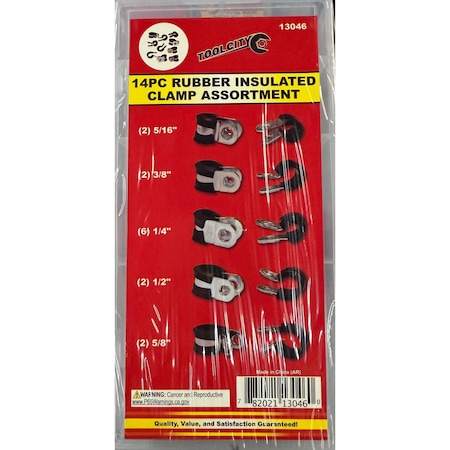 Tool City 14 PIECE RUBBER INSULATED CLAMP ASSORTMENT 13046
