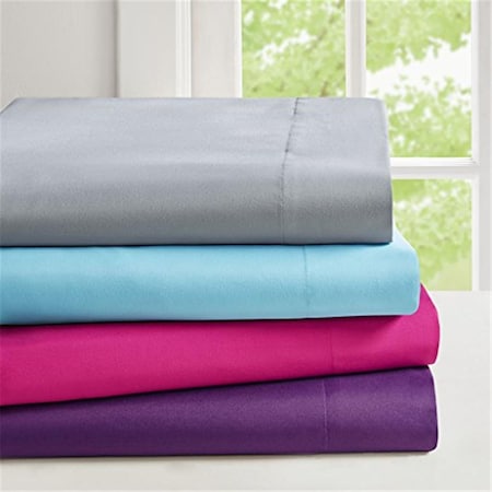 Intelligent Design Sheet Set with Side Storage Pockets - Gray, Twin Size ID20-1454