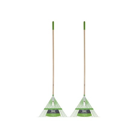 Ames 54 in. Wood Handle Steel Leaf Rake, 22-Tine, 2-Pack 10000-07604