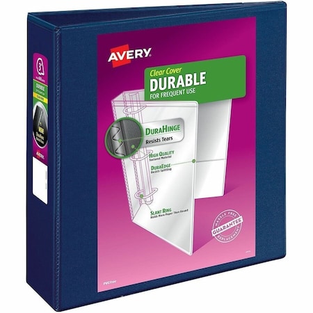 Avery reg Durable View 3 Ring Binder, 3 Slant Rings, 1 Blue Binder, Blue AVE17044