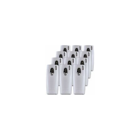 Claire Metered Air Freshener Dispenser, 0.13 Hour, 0.25 Hour, 0.50 Hour, Wall, 2 x C Battery, White, 12PK 4000002501