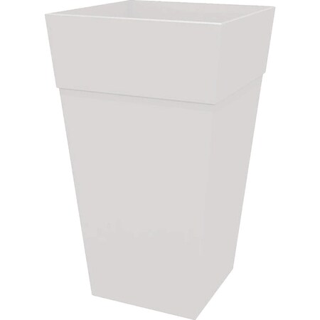 Bloem Finley 25'' Tall Square Recycled Ocean Plastic White Planter FPS2509-2