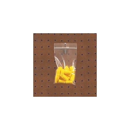 Bubblefast 1000-6 x 6'' - 4 Mil Reclosable Poly Bags w/ Hang Hole, 1000PK BFPB7012