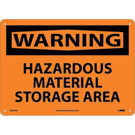 Nmc Warning Hazardous Material Storage Area Sign, W285AB W285AB