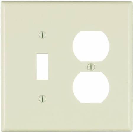 Leviton Combination Wallplate, Midway Size, Gang 2, Light Almond 80505-T