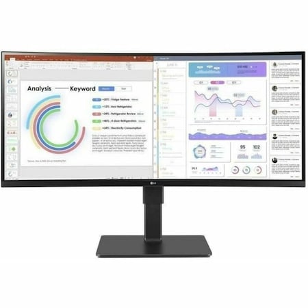 Lg 34IN MONITOR, 3440X1440, CURVED, 21:9 IPS, HDMI 2.0 2, DP 1.4, USB TYPE-C, USB 3.0 2 USB 2.0 34BQ77QE-B