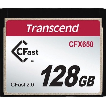 Transcend Information Transcend 128 GB CFast Card - 500 MB/s Read - 250 MB/s Write - 650x Memory Speed - 3 Year Warranty TS128GCFX650