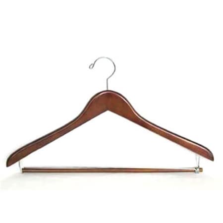 Clean All Suit Hanger with Lock Bar Light Walnut, 50PK CL2637591