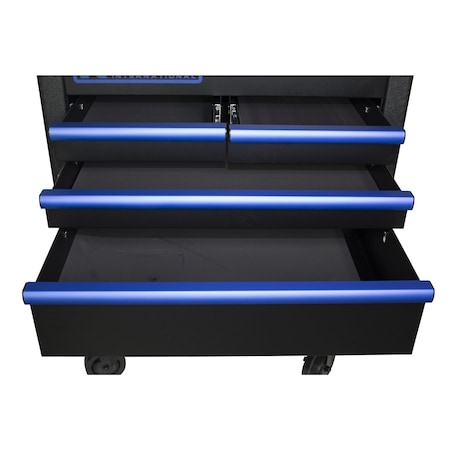K-Tool International Service Cart 35 In. Premium 4 Drawer 500 Lb. Matte Black/Blue KTI75152