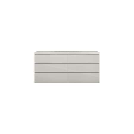 Homeroots 63" Gray Wood Six Drawer Double Dresser 714482