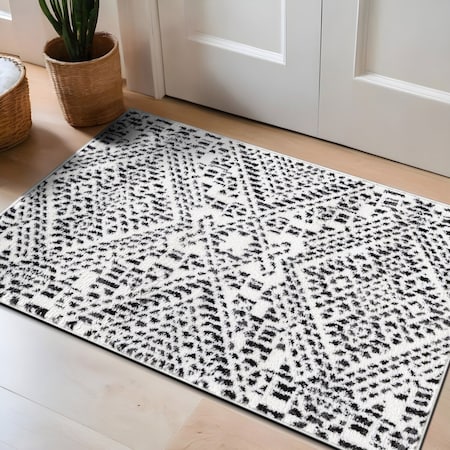 World Rug Gallery Tribal Pattern Area Rug 2 ft x 3 ft Cream WR141CREAM2X3