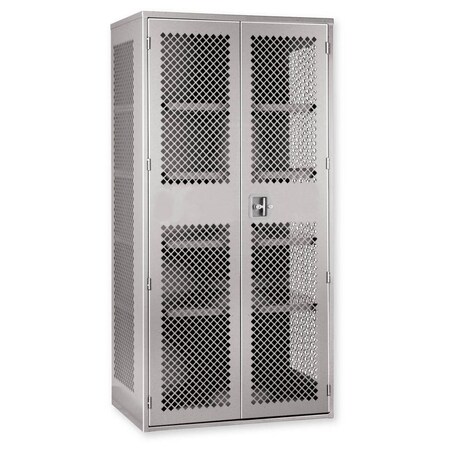 Pucel Heavy Duty Storage Cabinet, 36 in W x 84 in H x 19 in D, 4 Shelf, Perforated Doors and Sides, Putty HDSC-3678-19-4C-PERF