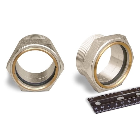 Oil-Rite Gasketed Window Sight Straight Thread - Straight, Press Fit, 2 1/2in., 50 PSI, Viton, 1 31/32in. B2394-18V