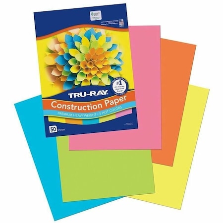 Pacon Tru-Ray® Construction Paper, 5 Colors, 9x12in, PK250 P6596