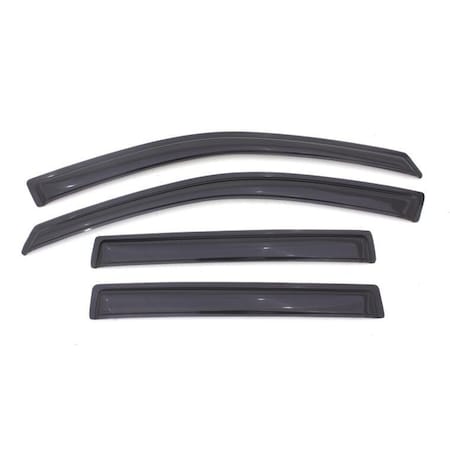 Ventshade Rainguards, Aerodynamic Design, Tape-On, Smoke, Acrylic, Set Of 4 94540