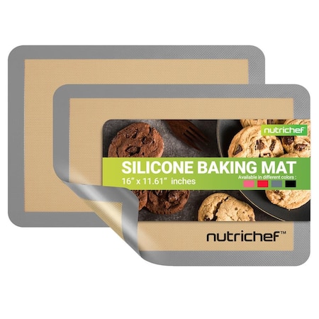 Nutrichef Silicone Baking Mats, Grey NUBAFUPAGR25