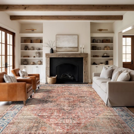 World Rug Gallery Multicolor Vintage Rug - Washable and Non-Slip, Flat Surface 9 ft x 12 ft WR172MULTI9X12