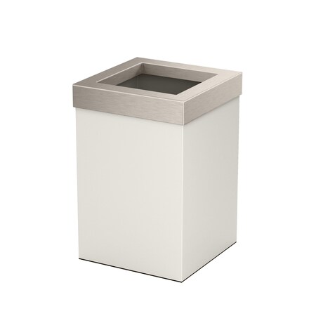 Gatco Modern Square 3 Gal. Wastebasket, Matte Pearl/Satin Lid 1935SN