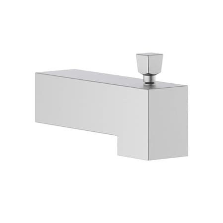 Kibi Cube Wall Mounted 1/2 in Slip-On Tub Spout with Diverter, Brushed Nickel TS103BN