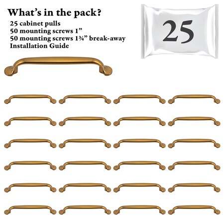 Designperfect 5 1/16'' Center-to-Center Handle Pull, 25PK DPA25S714CBZ