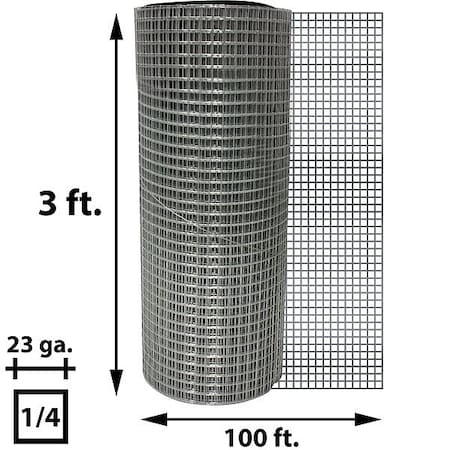 Zoro Select CarbonSteelHardwareCloth, 100ft-L, 36in-W HC436100