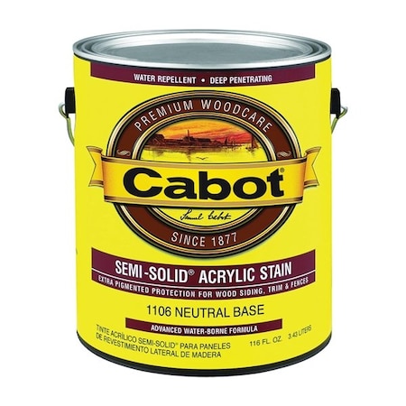 Cabot Semi-Solid Exterior Stain, Neutral Base, 1 Gal. 140.0001106.007