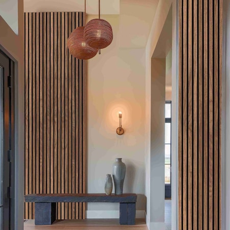 Msi 9.5 x 120 3D Umber Fluted Wood Slat Acoustic Sound Absorbing Wall Paneling, 4PK ZOR-MD-0644