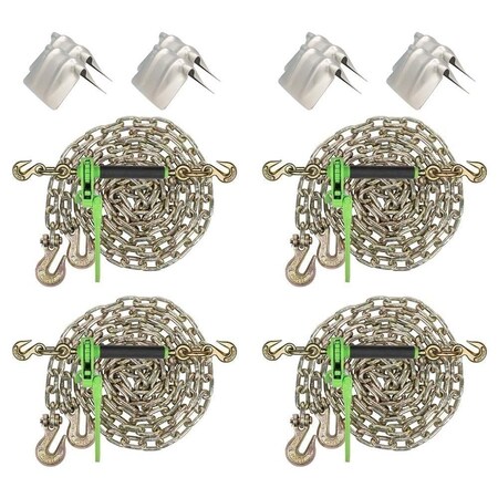 Mytee Products Chain Binder Kit 4Pc 3/8in-1/2inFolding Binder, 4Pc Chain & 8Pc Corner Protector, 4PK CBFH38x4-CH3812x4-SCPx8-KIT