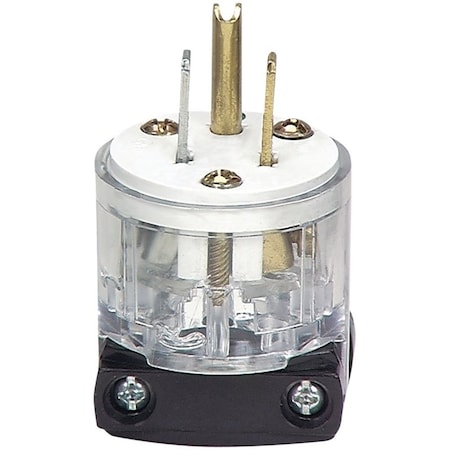 Eaton Wiring Devices Straight Blade Plug, 5-15P, 15 A, 125V AC, 2 Pole, Screw Terminals, Grounded 8266