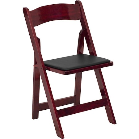 Flash Furniture Folding Chair, Mahogany w/Padded Seat XF-2903-MAH-WOOD-GG