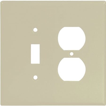 Eaton Wiring Devices Combination Wallplate, 5-1/4 in L, 5-5/16 in W, 2 -Gang, Thermoset, Ivory 2148V-BOX