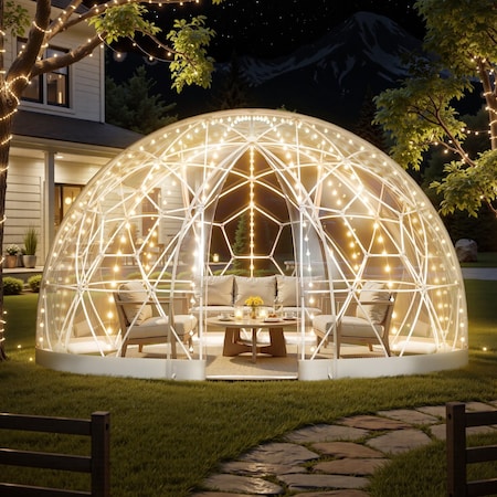 Vevor 12 x 7.2 ft Garden Bubble Tent for 4-7 Person Outdoor Clear Geodesic Dome GB-DOME-12