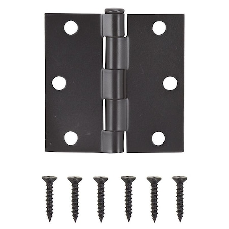 Prosource Square Corner Door Hinge, Steel, Oil-Rubbed Bronze, Loose Pin, 180 deg Range of Motion LR-706-PS