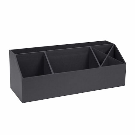 Bigso Elisa Fiberboard Multi Compartment Desktop Organizer, 4.9 x 13 x 4.9 in, Dark Grey, 4PK 275145601