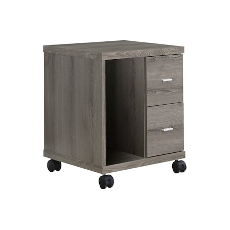 Homeroots 17.75" X 17.75" X 23" Dark Taupe Particle Board Hollow Core 2 Drawers Office Cabinet 333356