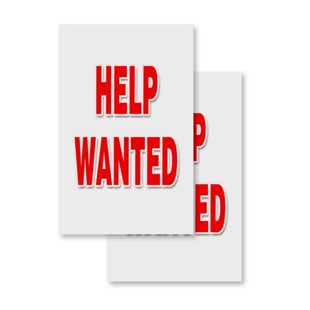 Signmission Help Wanted, Vinyl Decals Only 24 Inch x 36 Inch, Vinyl Decal, 2PK DSB-2436-2PACK-Help Wanted