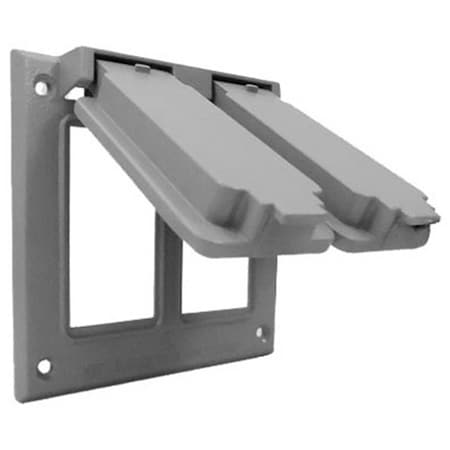 Evolve 2C-2G Double Gang Flip Cover, Gray EV843880