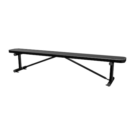Leisure Craft Bench w/o Back, Surfce Mount, 8ft., Black B8XPSM-BLACK