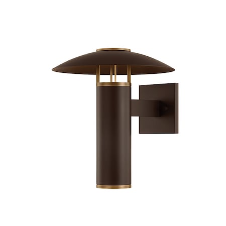Troy Lighting Birk 1 Light Exterior Wall Sconce, Patina Brass and Bronze, 11 In x 12 In B7912-PBR/BRZ