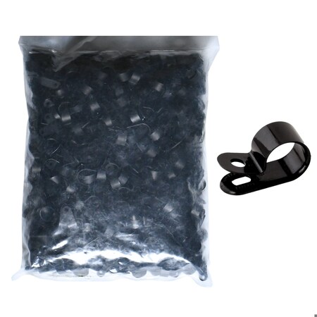 Cable Ties Unlimited Cable Clamp, 3/4 in Bundle Dia, 1/2 in W, Nylon 6/6, Black, 500PK CC5-3/4-0D