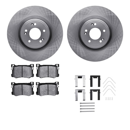 Dynamic Friction Co DFC Brake Rotor with 5000 Brake Pads and Hardware Kit 6512-03444