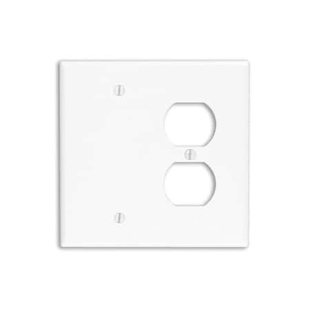 Leviton Combination Wallplate, Midway Size, Gang 2, White 80508-W