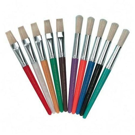 Charles Leonard Creative Arts™ Stubby Flat Brushes, Assorted Colors, PK30 73290